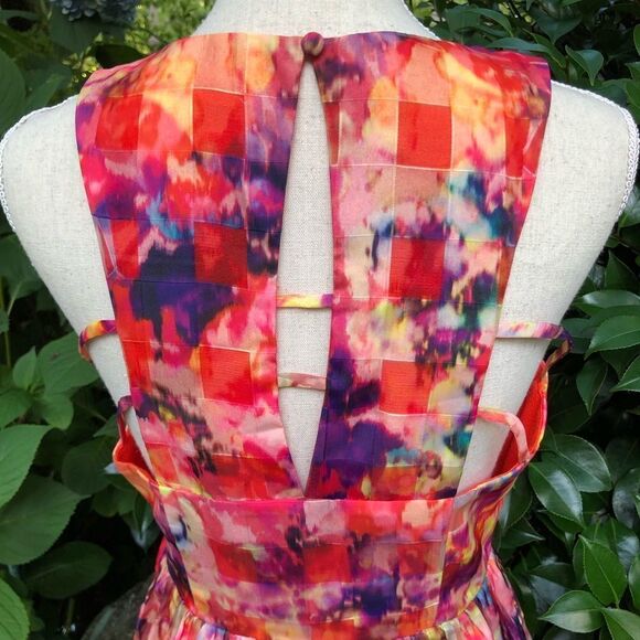Sugar Lips Orange Geometric Print Fit &Flair Dress - Picture 5 of 12